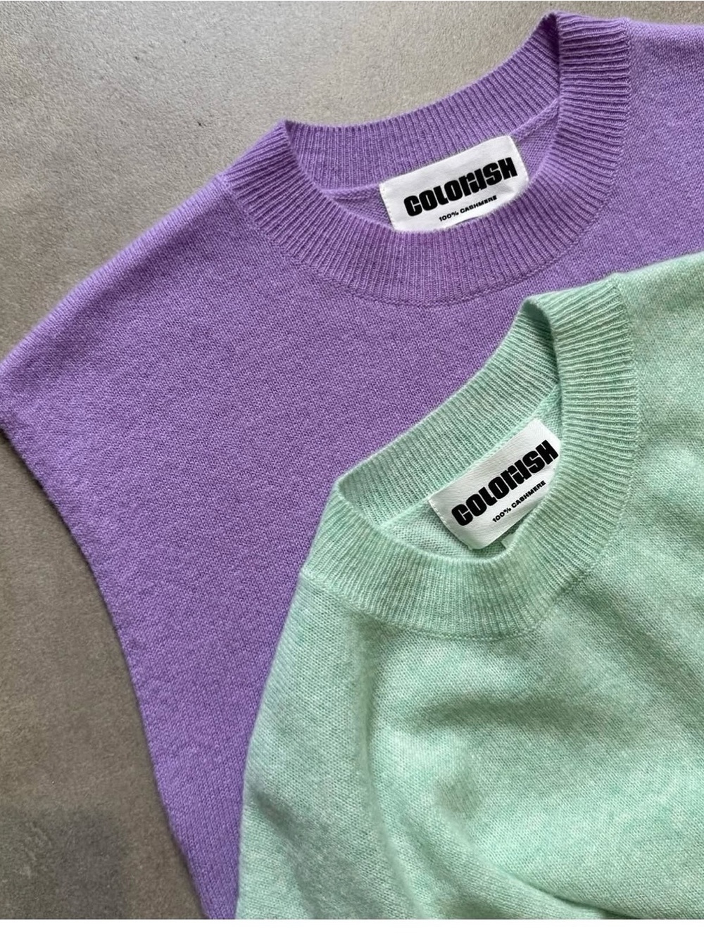 NWT Colorush Lucce brushed cashmere Crewneck Sweater Tank - Lavender/Lilac